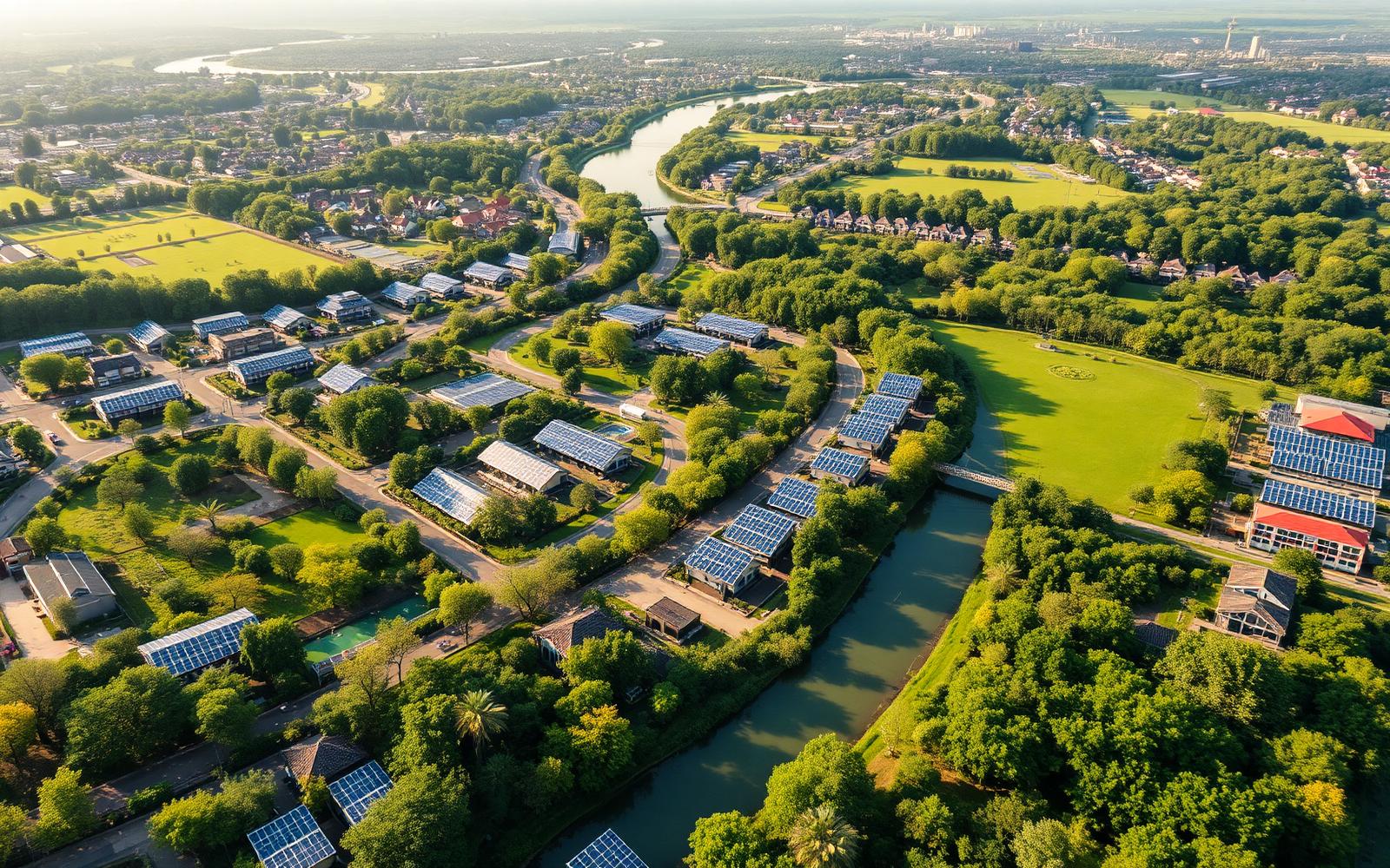 Sustainable city aerial view
